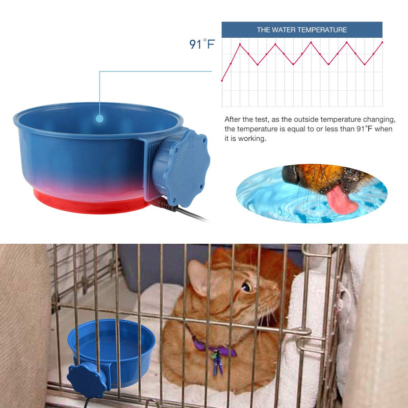 [Australia] - Namsan Heated Pet Bowl Cage Hanging Dog Thermal-Bowl Barn Cat Heating Feeder, USB Cable Energize, Without Adapter 