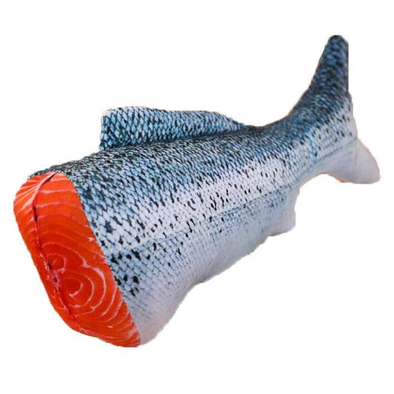 [Australia] - pepoot Catnip Toys Kitten Toys Cat Toy Fish Plush Fishes Dolls Interactive Pets Pillow Chew Toys for Cats Pet Supplies for Kitty Half of Salmon - 11.8" 