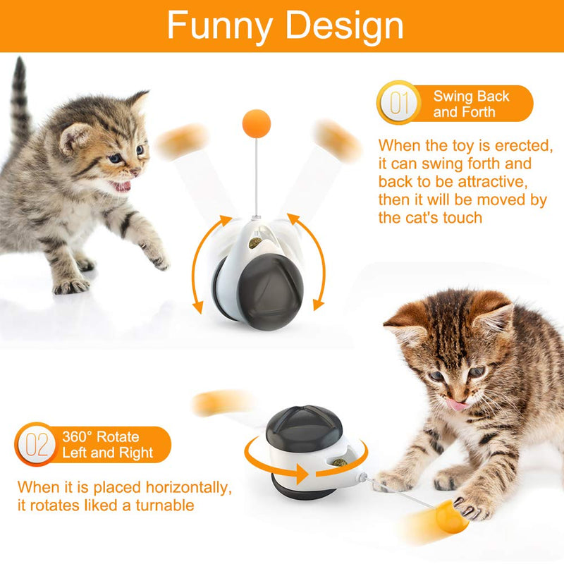 FASTER Balanced Cat Toy with Ball, Interactive Cat Toy for Indoor Cats Rotating Rolling Balls Balance Swing Cat IQ Training Toy for Kitten/Cats Black-White - PawsPlanet Australia