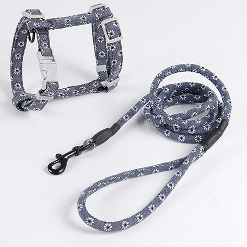 Cat Harness with Lead, Adjustable Harness Lead Set, Fit for Small Medium Kittens, Pet Outdoor Walking, Floral Design - PawsPlanet Australia