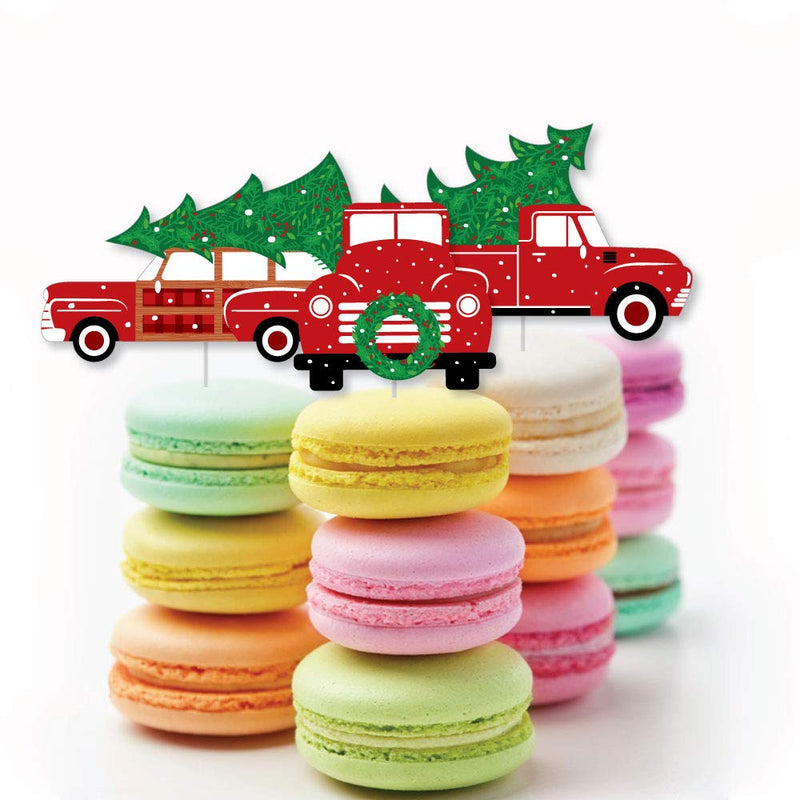 Big Dot of Happiness Merry Little Christmas Tree - Shaped Red Truck and Car Christmas Party Cut-Outs - 24 Count - PawsPlanet Australia