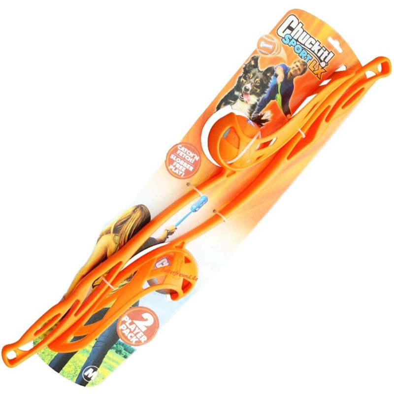 ChuckIt! Sport LX Ball Launcher System 2 Player Pack, Medium, Assorted (Orange, Blue, Green) - PawsPlanet Australia