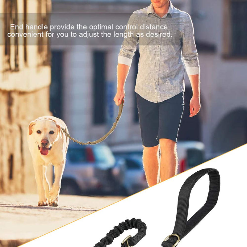 EXCELLENT ELITE SPANKER Tactical Dog Lead Bungee Leash Military Training with Traffic Control Handles(Black) Black - PawsPlanet Australia