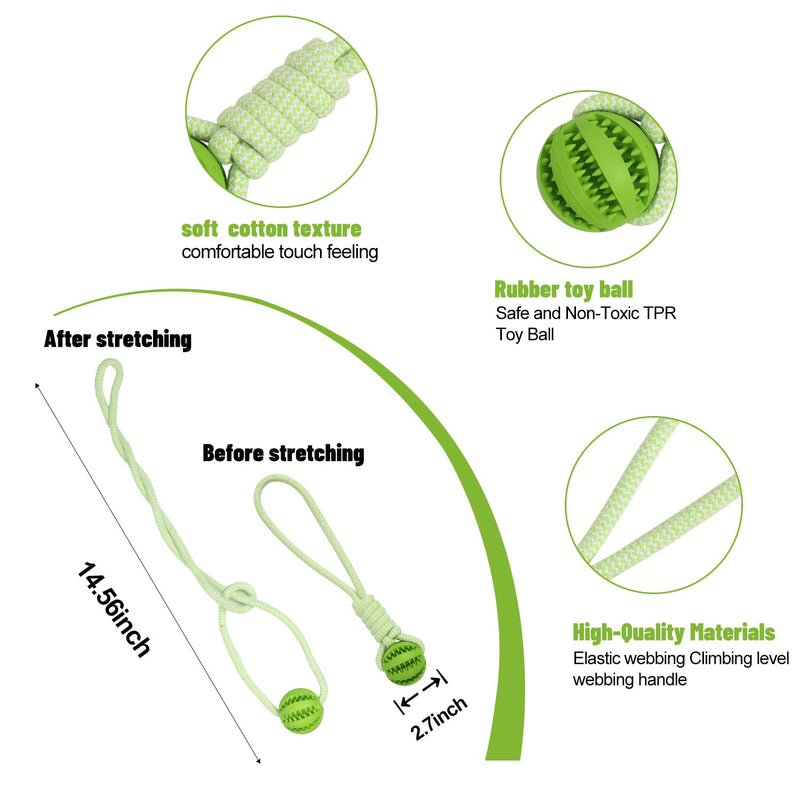 Dog Rope Ball Toy, Aggressive Chewers Dog Toys Ball for Pet Tooth Cleaning Training tug of war Chewing Fetching, IQ Treat Ball Food Dispensing Toys green - PawsPlanet Australia