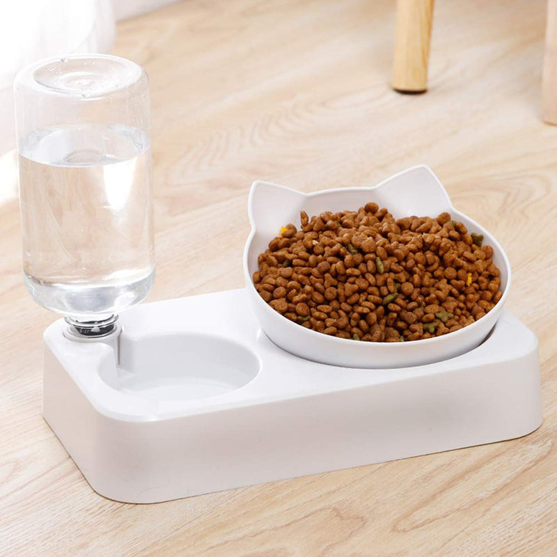 Double Water and Food Bowl Set,Pets Automatic Water Dispenser with Food Bowl,Double Pet Bowls Set for Small or Medium Size Dogs Cats Water Dispenser+Food Bowl - PawsPlanet Australia