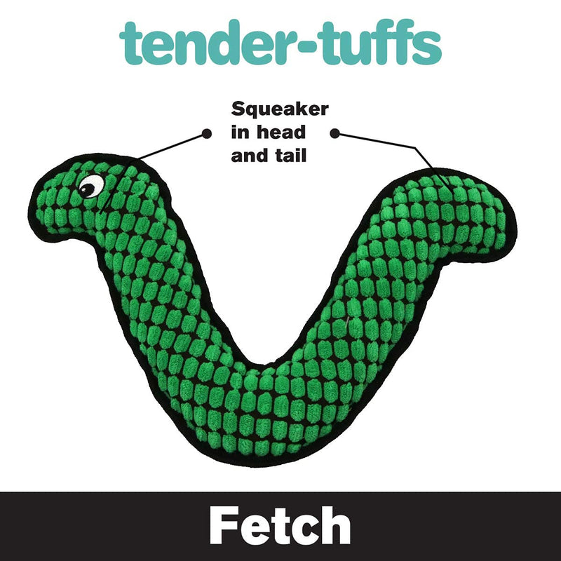Tender-Tuffs Aussie Cuddly Pet Toy - Stuffed Plush Dog Toy and Cute Squeaky Dog Toys for All Life Stages Green Inchworm - PawsPlanet Australia