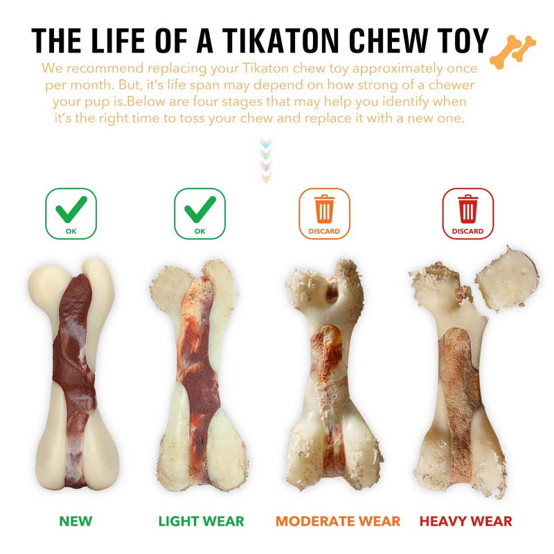 Indestructible Dog Chew Toys for Aggressive Chewers, Tikaton Real Beef Flavor Durable Dog Teething Chew Toys Bones for Large / Medium / Small Puppies - PawsPlanet Australia