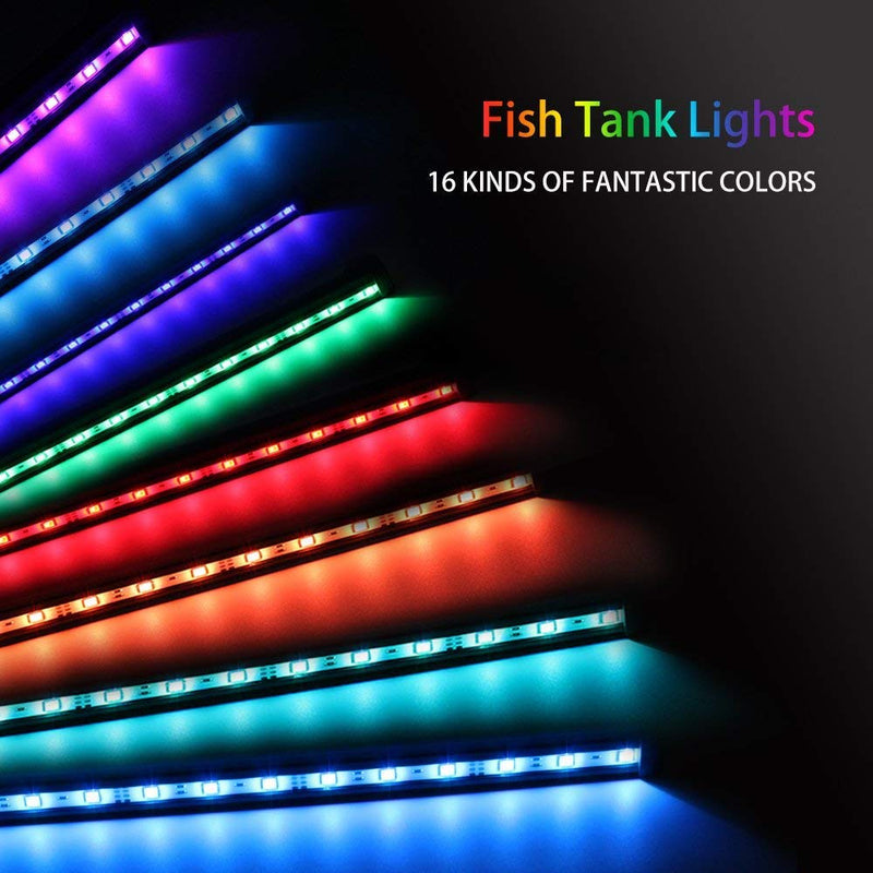 SZMiNiLED Aquarium Light with Air Bubble Hole, 5050 RGB LED Fish Tank Light with 16 Colors and 4 Modes, IP68 Waterproof LED Aquarium Lights with Remote Controller for Fish Tank 12 Inch - PawsPlanet Australia