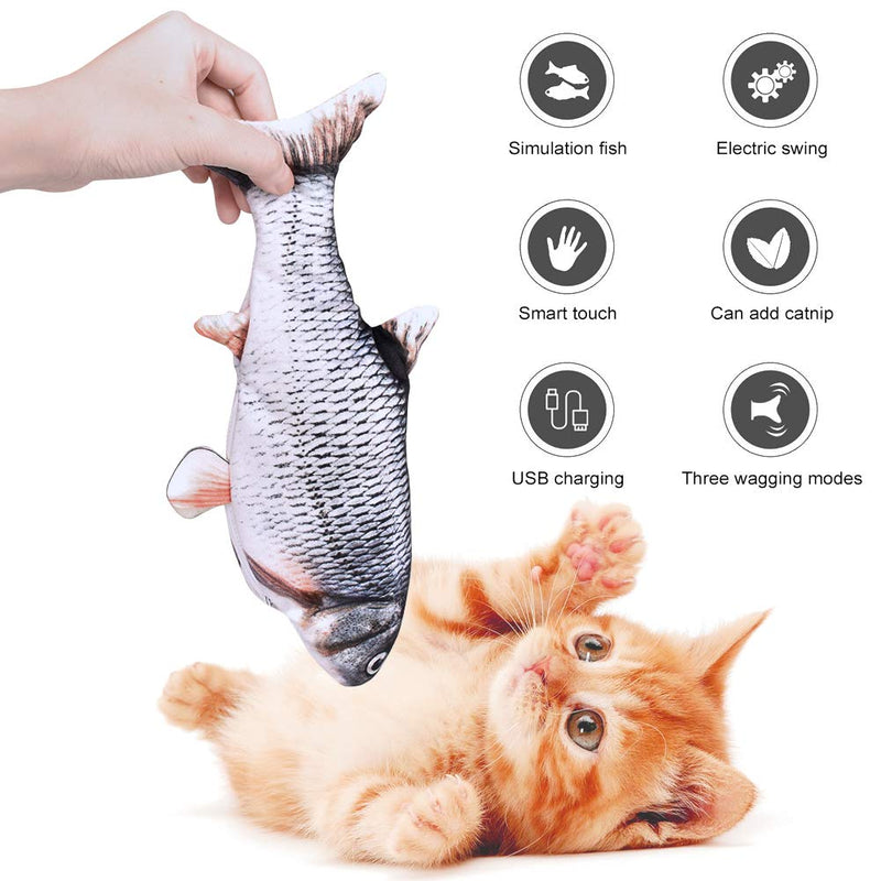 [Australia] - 2-Pack Moving Cat Kicker Fish Toy,Moving Fish Cat Toy,Wiggle Fish Catnip Toys, Interactive Cat Toy, Realistic Flopping Fish, Fun Toy for Cat Exercise 