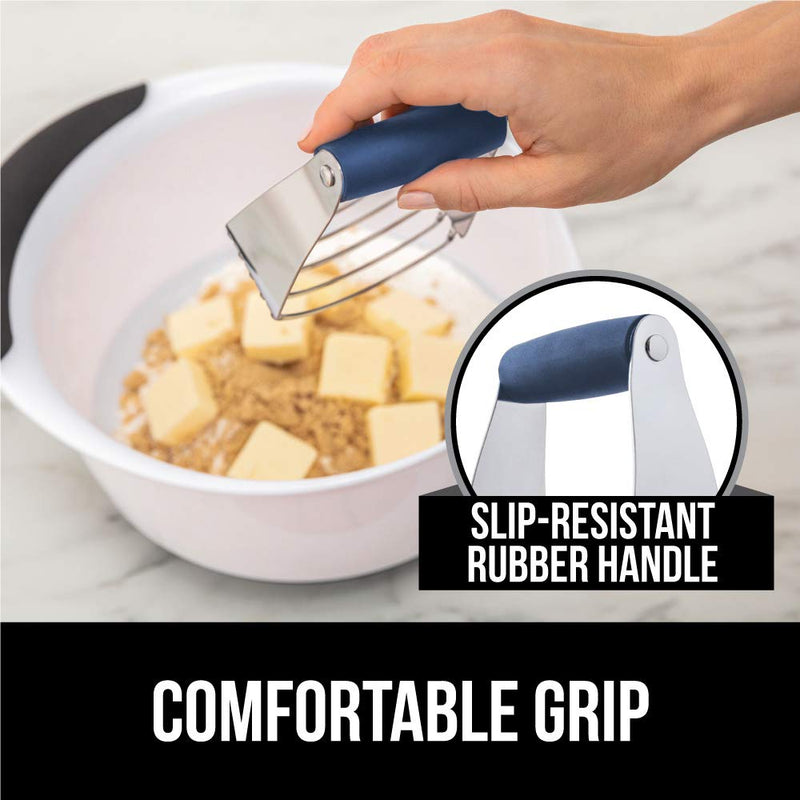 Gorilla Grip Original Chef Dough and Pastry Blender, Comfortable Grip Handle, Premium Stainless Steel Cutter Blades, for Baking, Kneading Doughs, Butter, Flakier and Fluffier Pie Crusts, Blue Medium - PawsPlanet Australia