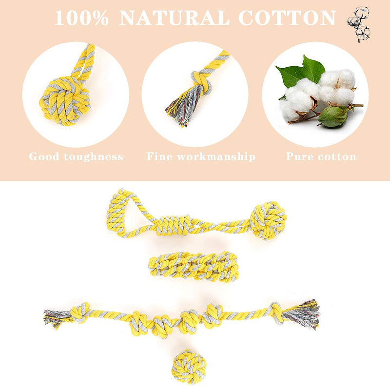 6 PCS Puppy Dog Chew Toys, Strong Dog Toys for Tough Chewers, Dog Chew Rope Toys from 8 Weeks Dog Gift Sets, Dogs Treats Toys for Small and Medium Dog (Rope Toy - 4PCS) Rope Toy - 4PCS - PawsPlanet Australia