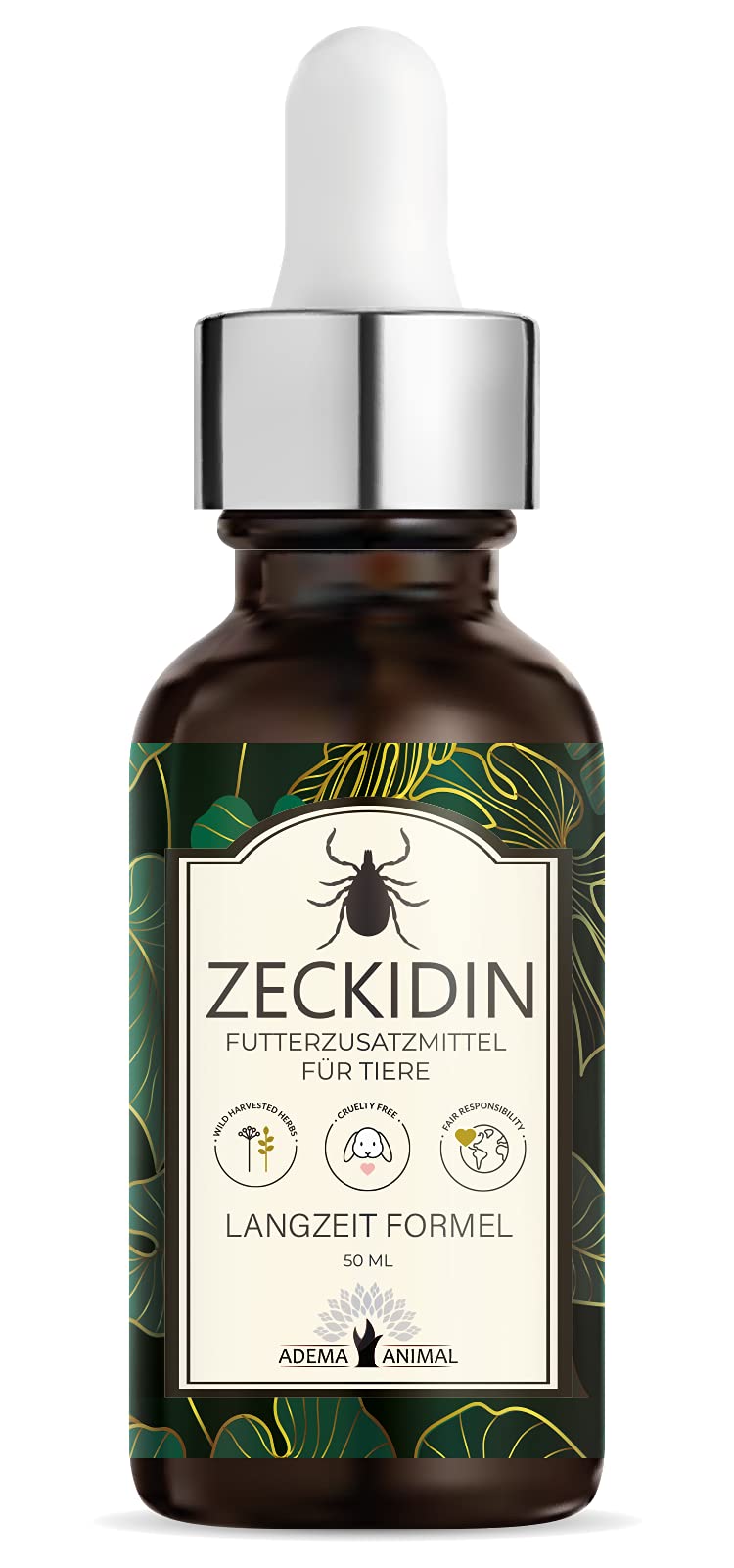 Adema Animal® Zeckidin Liquid - tick protection for animals, for dogs and cats against ticks, 50 ml content - PawsPlanet Australia