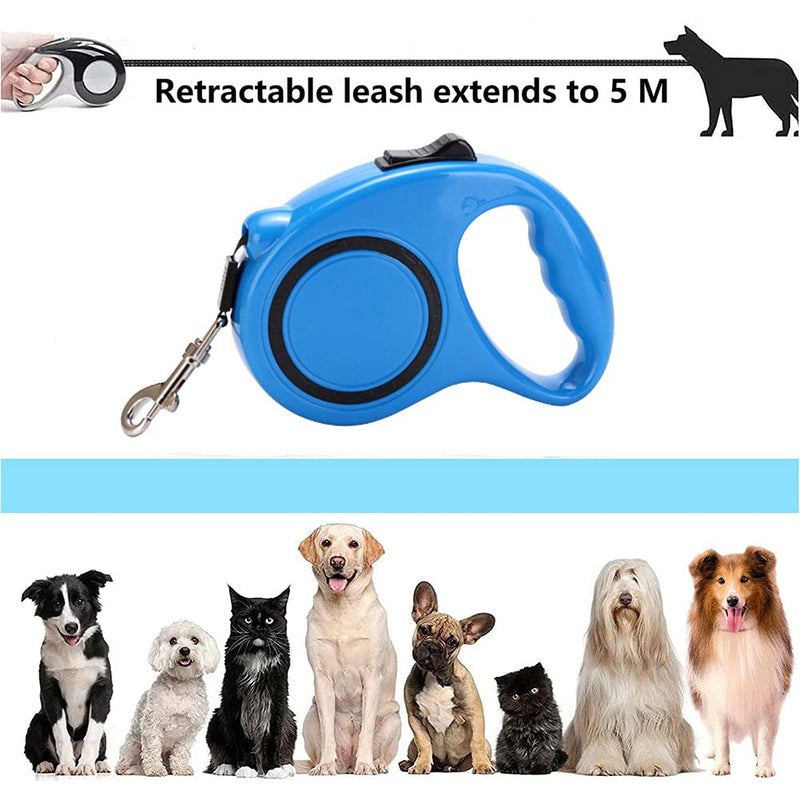 Dog leash, blue retractable dog leash, retractable dog leash, nylon retractable dog leash, retractable mystery dog leash, suitable for medium and large pets - PawsPlanet Australia