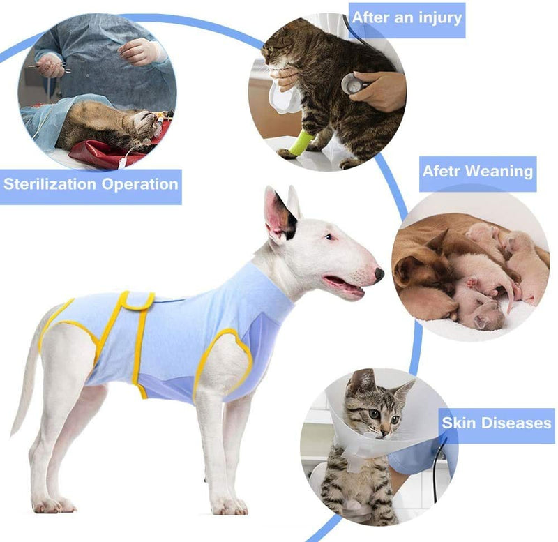 Recovery Suit for Dogs Cats After Surgery, Recovery Shirt for Male Female Dog Abdominal Wounds Bandages Cone E-Collar Alternative, Anti-Licking Pet Surgical Recovery Snuggly Suit, Soft Fabric Onesie XS(Back length:8.3-11.4") - PawsPlanet Australia