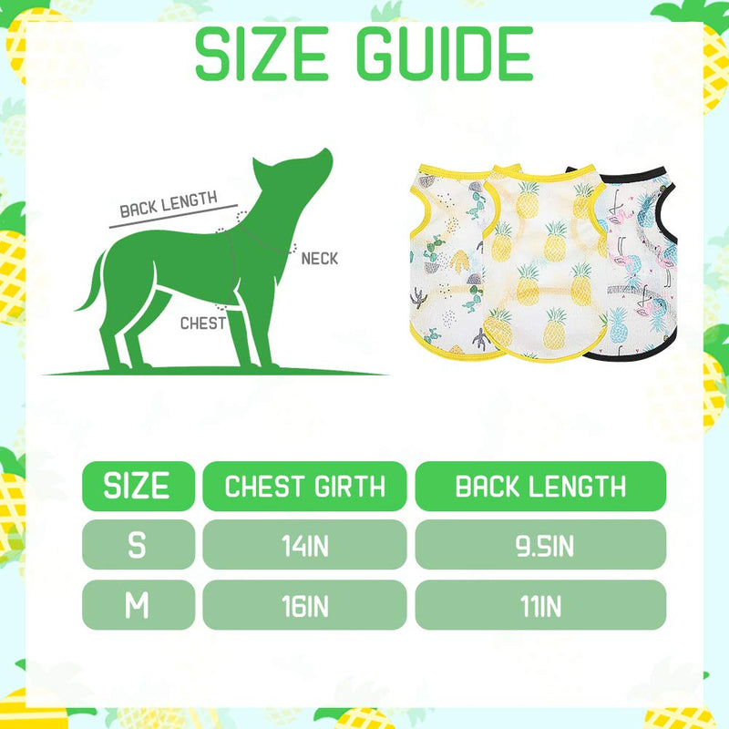 Mihachi 3 Pack Breathable Dog Shirts for Small Medium Dogs, Sleeveless T-Shirt Puppy Vest Clothes Apparel Outfits, Soft Cat Summer Sweatshirt with Pineapples - PawsPlanet Australia