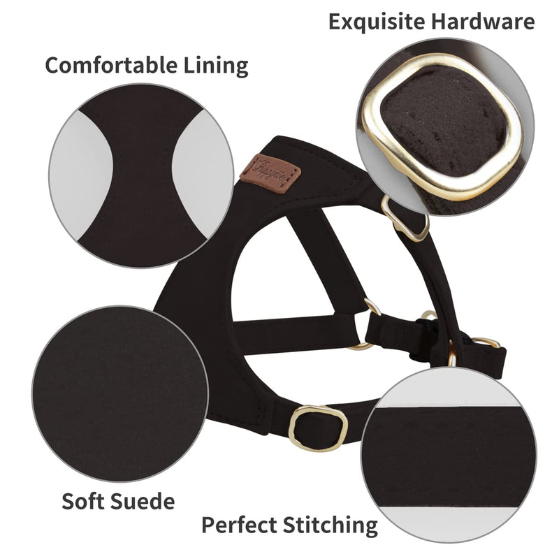 No Pull Dog Harness with Multifunction Dog Leash,Lightweight Pet Harness Vest and Soft Adjustable No Choke Escape Proof Cute Dog Harness for Puppies or Small Dogs,Medium Dogs or Large Dogs black XS - PawsPlanet Australia