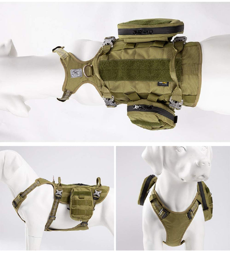 [Australia] - Chai's Choice Rover Scout High Performance Tactical Training Military Backpack - Service Dog Harness with Dupont Cordura Waterproof Fabric. Medium to Large Dogs.Please Use Sizing Chart at Left X-Large Army Green 