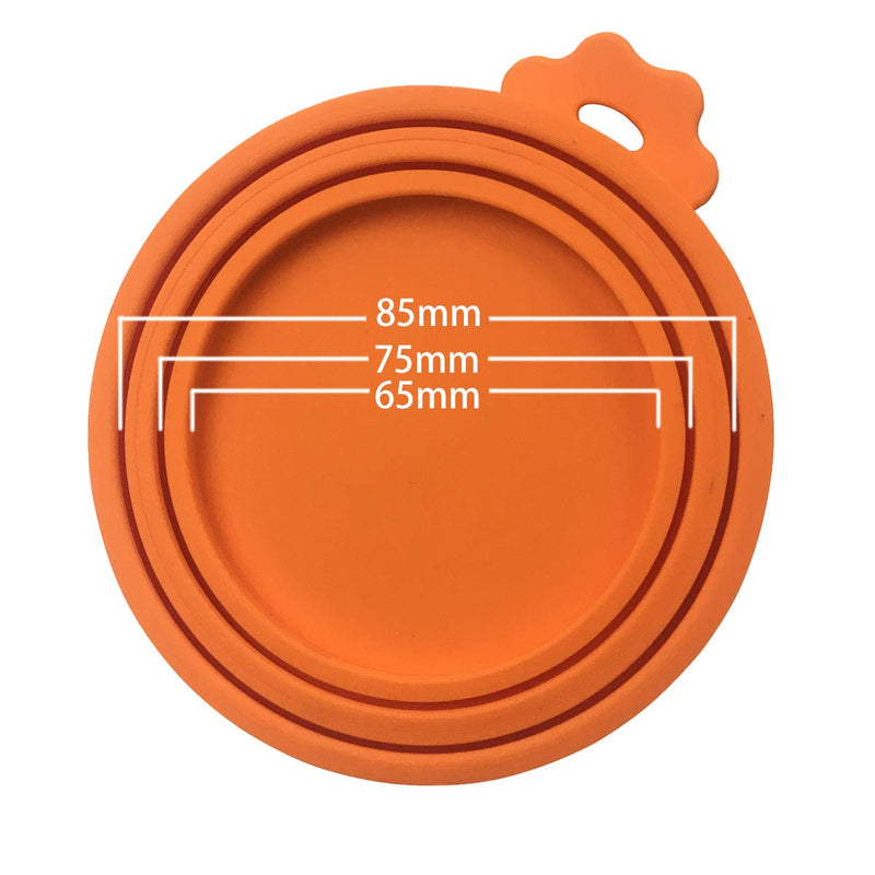 Pet Food Can Covers Fits 3 Sizes Pet Food Can [ Dishwasher Safe, BPA Free ] Universal Silicone Dog Cat Food Can Lids (Orange) 1 Pcs - PawsPlanet Australia