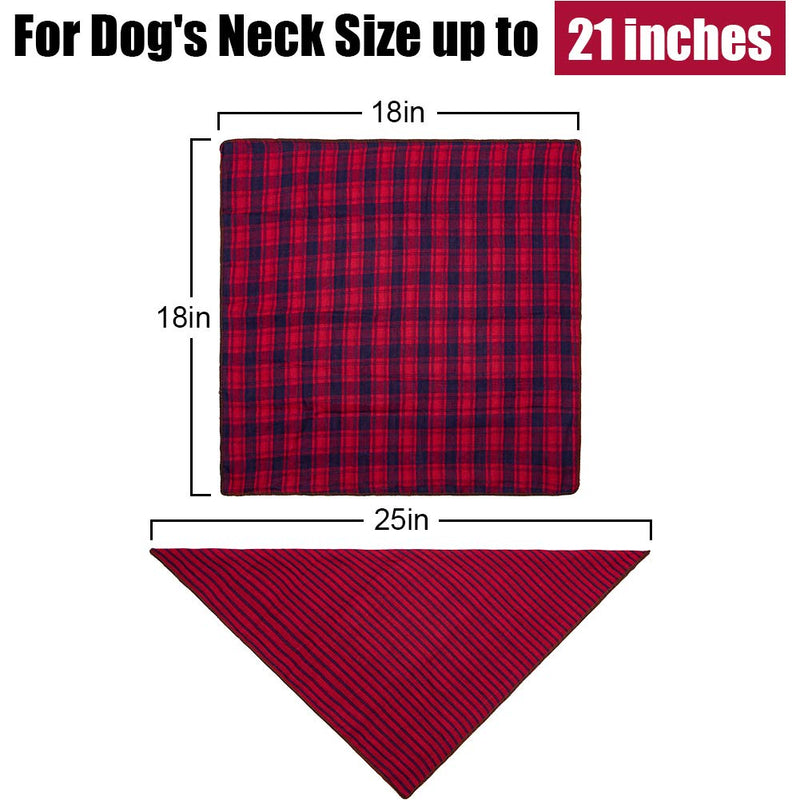Dog Bandanas - 6PCS Birthday Gift Washable Green Black Brown Blue Red Square Plaid Printing Dog Bib Double Reversible Kerchief Scarf Adjustable Accessories for Small to Large Dog Puppy Cat Classicism - PawsPlanet Australia