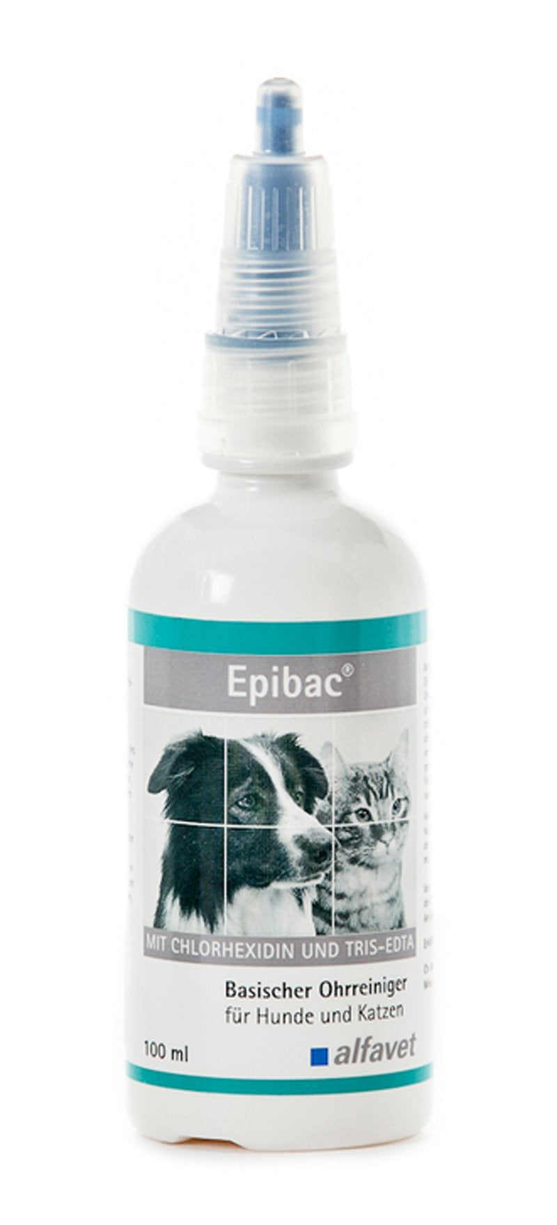 Epibac Basic ear cleaner with chlorhexidine and Tris-EDTA, 100 ml - particularly suitable for cleaning ears before using antibiotics - PawsPlanet Australia