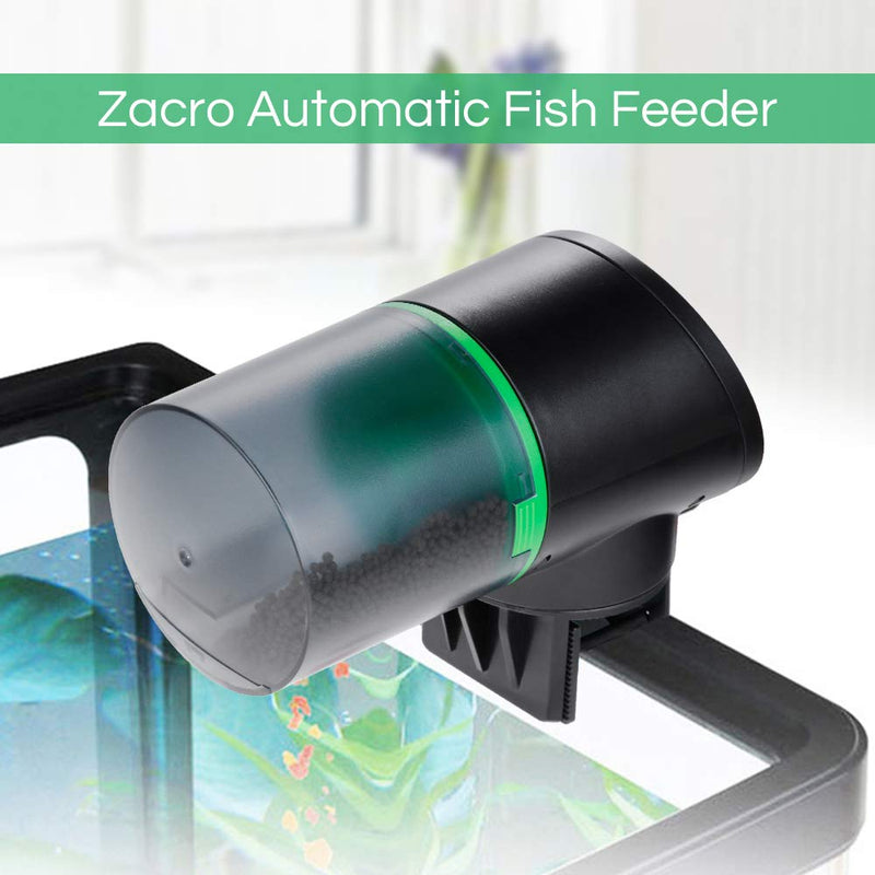 Zacro USB Charger Automatic Fish Feeder Large-capacity lithium battery for Aquarium Fish Tank with LCD Display, Fish Food Dispenser - PawsPlanet Australia