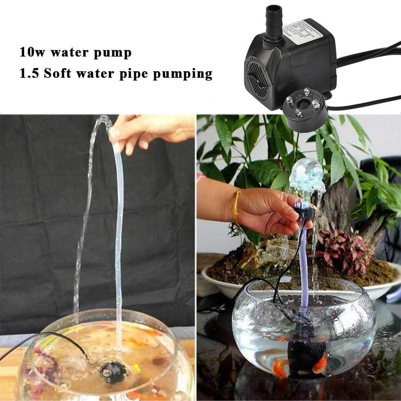 ATPWONZ 10Watt Submersible Water Fountain Pump with LED Light for Water Feature, Aquarium Fish Tanks, Outdoor Pond, Small Pools, Indoor Fountain Pumps, Home Décor Fountain Garden House Water - PawsPlanet Australia