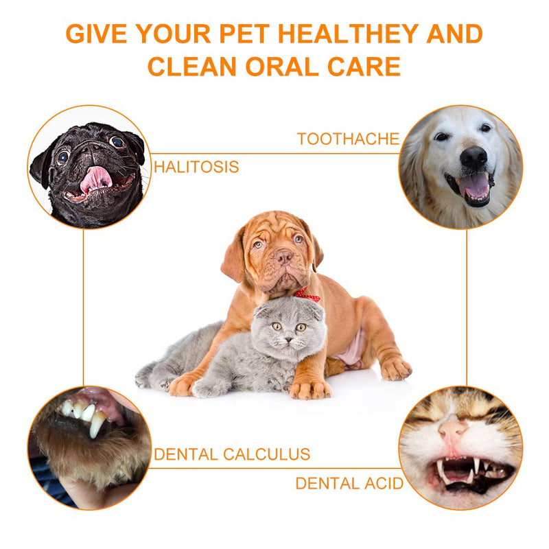 CBROSEY Dog Toothpaste, Dog Toothbrush,Toothpaste for Dogs and Cats,Toothbrush and Toothpaste Kit, Improve Oral Hygiene Prevents Gum Disease & Plaque,Clean Teeth,Freshen Breath - PawsPlanet Australia