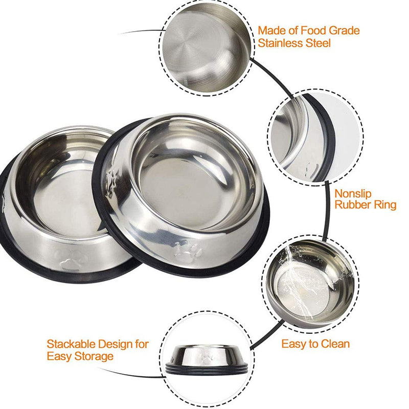 TSKDKIT 3 Pack Cat Bowl Stainless Steel Cat Food Bowls with Scoops Non-slip Cat Feeding Bowls Cat Water Bowls Metal Pet Bowl for Cat, Kitten, Dog, Puppy - PawsPlanet Australia