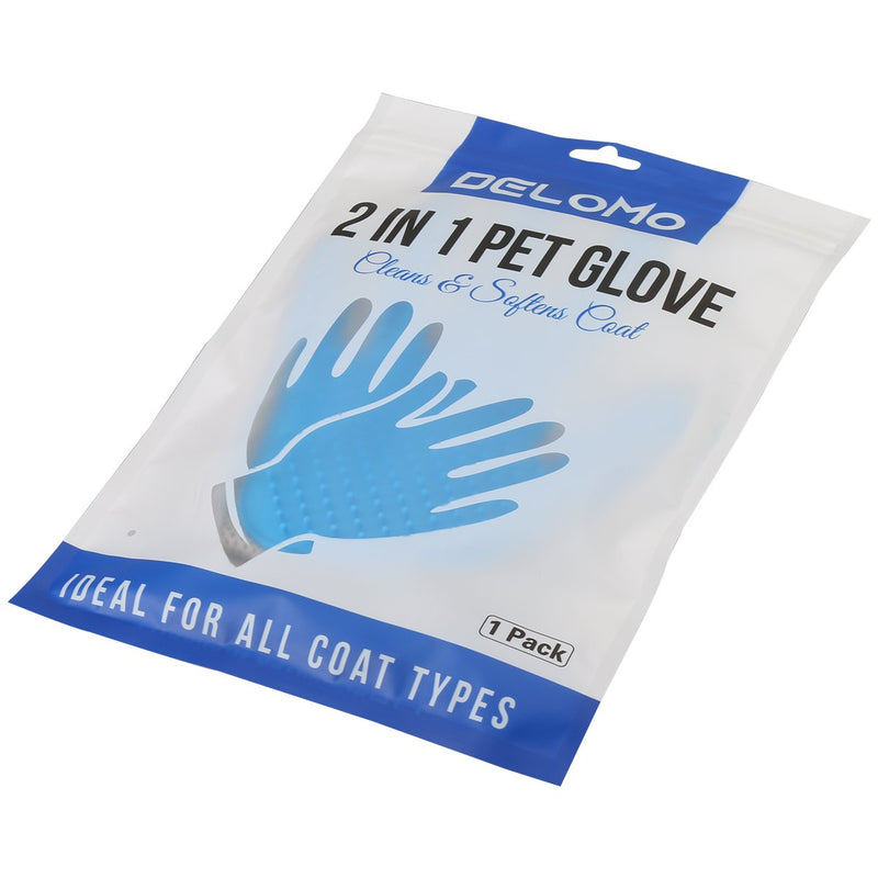 [Australia] - Pet Hair Remover Glove - Gentle Pet Grooming Glove Brush - Efficient Deshedding Glove - Massage Mitt with Enhanced Five Finger Design - Perfect for Dogs & Cats with Long & Short Fur - 1 Pack 1 Pack (2 in 1 glove) 