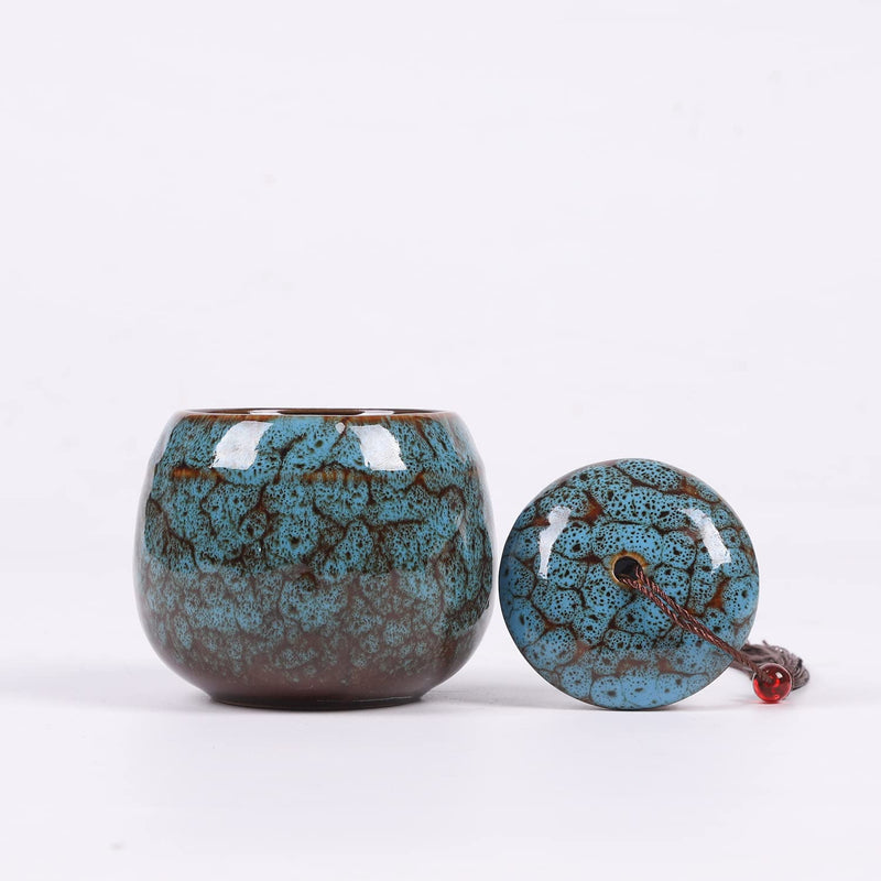 Small Urn for Human Ashes - 6 cm Handicrafted Urn - Beautiful Tiny Keepsake Urns - Mini Urn Made of Ceramic - Urn for Dog Ashes Cat Ashes Pet Ashes - Pet Cremation Urn (Blue) Blue - PawsPlanet Australia
