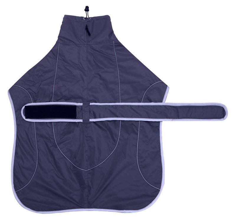Morezi Greyhound Winter Coat, Whippet Coat with Padded Fleece Lining, Water Resistant Dog Jacket with Adjustable Bands and Reflective - Navy - Xsmall XS - PawsPlanet Australia