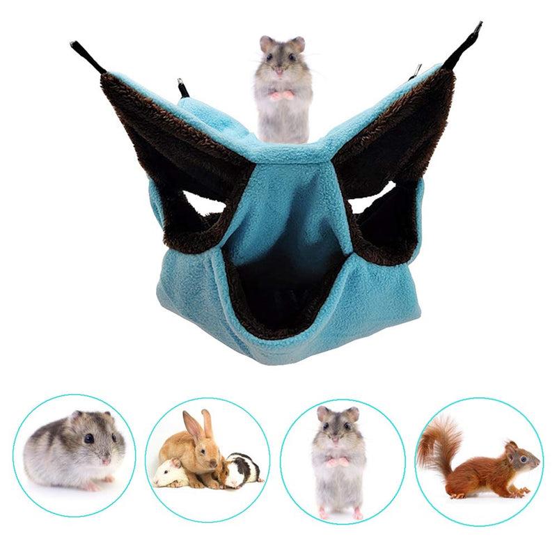 3 Tier Guinea Small Pig Hamster Hanging Hammock and Warm Bed,Animals Pet Cage Hammock Accessories Bedding for Chinchilla Parrot Hamster Rat Playing Sleeping (Blue) Blue - PawsPlanet Australia