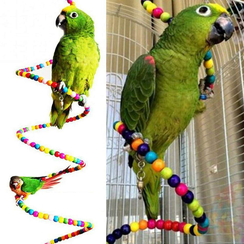 Bird Parrot Toy,10Pcs Bird Swing Toys Bird Chewing Toys Colourful Pet Bird Toys with Wooden Hanging Stand Ladder Cage Hanging Bell Toy Hammock Bird Swing Chewing Toys for Love Birds, Parrots, Macaws - PawsPlanet Australia