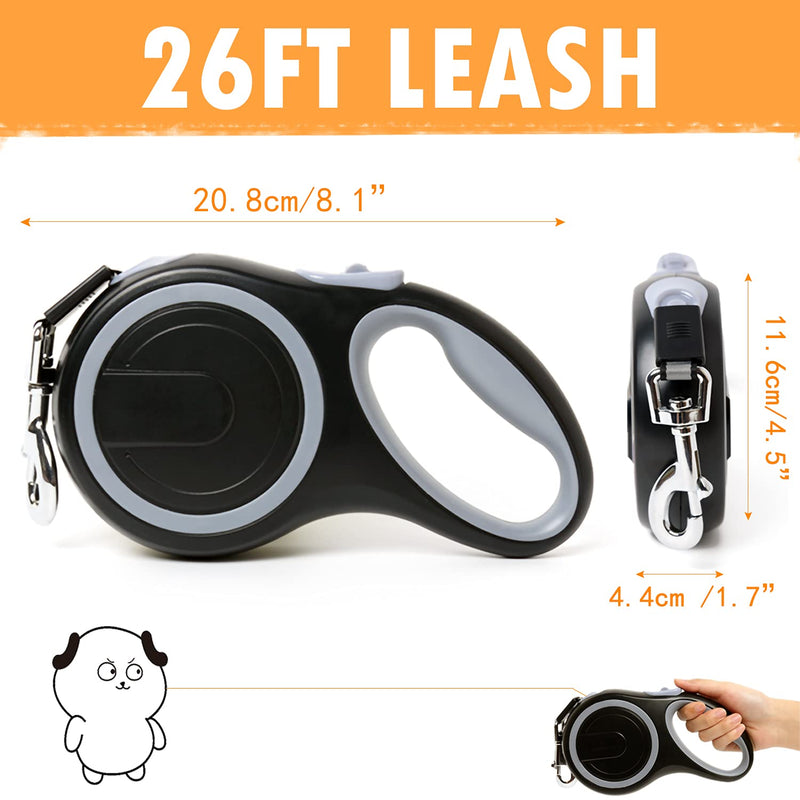26Ft Retractable Dog Leash, Heavy Duty Great Leash for Dog up to 110 lbs, Anti-Slip Rubberized Handle, One-Handed Brake, Strong Nylon Tape, Tangle Free——MK-DEF . - PawsPlanet Australia