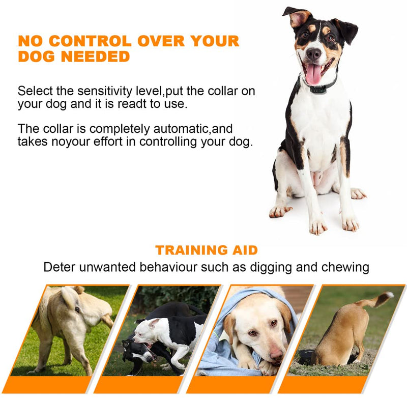 Anti Barking Dog Collars Rechargeable - Bark Collar for Large Medium Small Dog - Stop Dog Barking Deterrent Device with Vibration & Sound Harmless Training No Bark Collar IPX67 Waterproof - PawsPlanet Australia