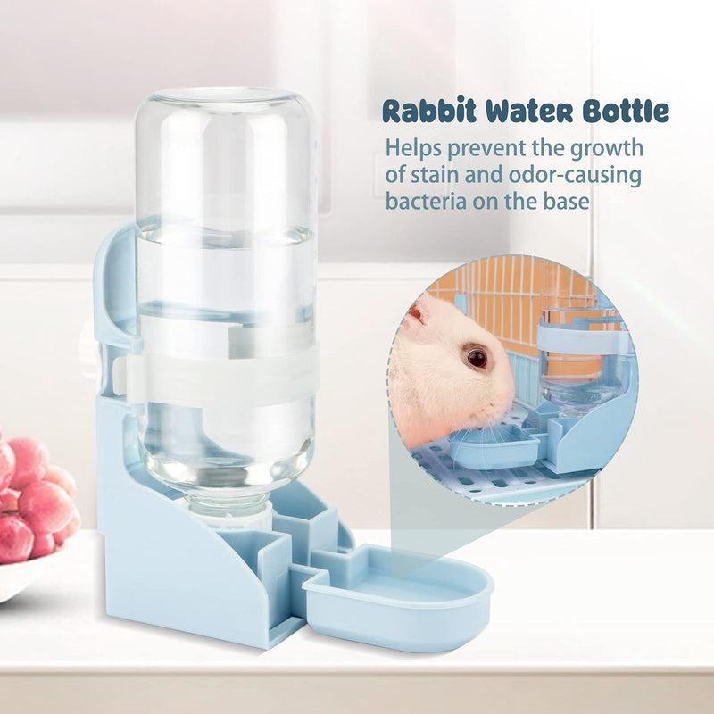 Rypet Rabbit Water Bottle No Drip - 17oz Hanging Water Fountain Automatic Dispenser Pet Cage Water Feeder for Bunny Chinchilla Guinea Pig Hedgehog Ferret Blue - PawsPlanet Australia