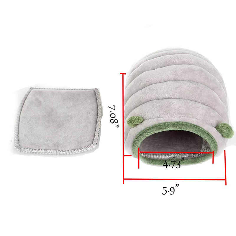 [Australia] - Yu-Xiang Hamster Caterpillar Nest Chinchillas Warmth Supplies Cage Hammock Pet Sleeping Bag House Bed Small Pets Cotton Bird Nest Rat Habitat Nest Mat for Squirrel Hedgehog XS Grey 