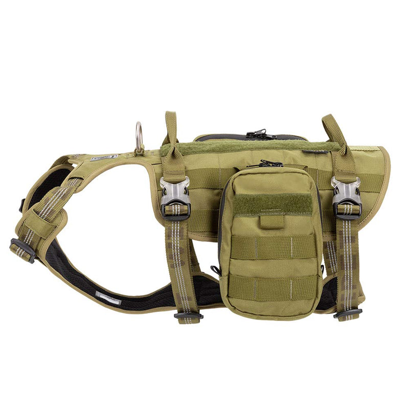 [Australia] - Chai's Choice Rover Scout High Performance Tactical Training Military Backpack - Service Dog Harness with Dupont Cordura Waterproof Fabric. Medium to Large Dogs.Please Use Sizing Chart at Left X-Large Army Green 