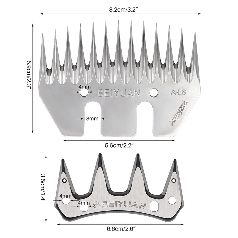 Sheep Blades Shears Kit, Sheep Shearing Combs and Cutters - Metal Sheep Shearing Clippers for Sheep Shears Electric Clippers (Straight) Straight - PawsPlanet Australia
