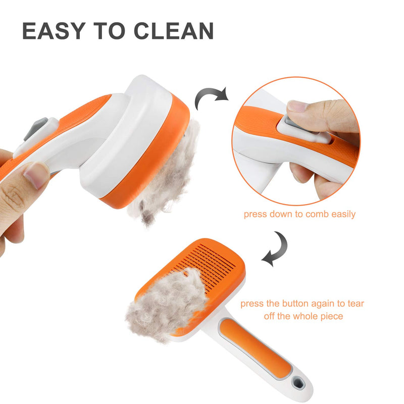 FYRA Dog Brush & Cat Brush, Pet Grooming comb with Massages Particle, for Removes Undercoat, Shedding Mats and Tangled Hair, Easy to Clean, Pet grooming tools for all sizes of dogs and cats. - PawsPlanet Australia