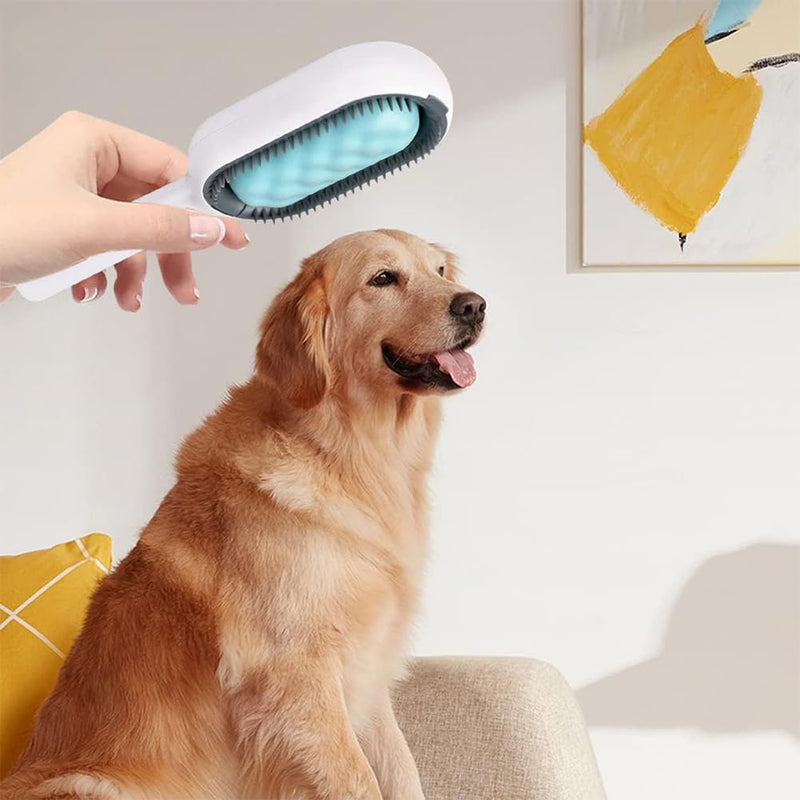 Hilloly Pet Grooming Brush, Bath Brush for Pets, Pet Cleaning Brush Floating Hair Brush, Hair Removal Brush with Water Tank, Dog Cat Hair Brush for Grooming and Grooming - PawsPlanet Australia