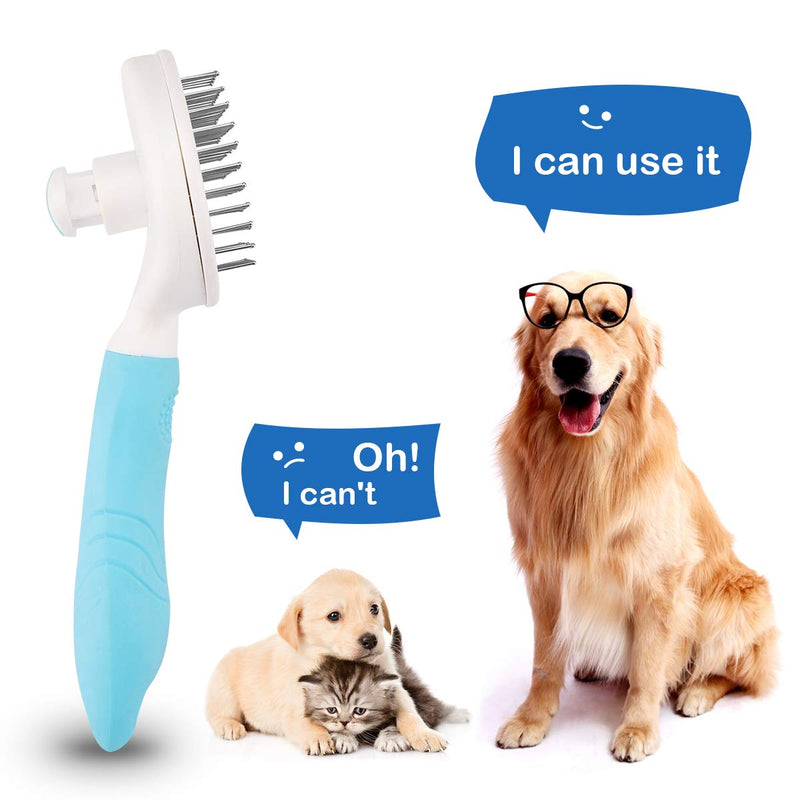 MENNYO Dog Brush, Cat Brush, Self Cleaning Slicker Brush for shedding, Professional Pet Grooming Comb for Long/Short Hair - Removes 95% of Dead Undercoat and Loose Hairs - PawsPlanet Australia