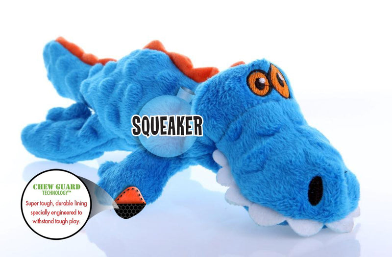 [Australia] - goDog Gators with Chew Guard Technology Tough Plush Dog Toy, Blue, Small 