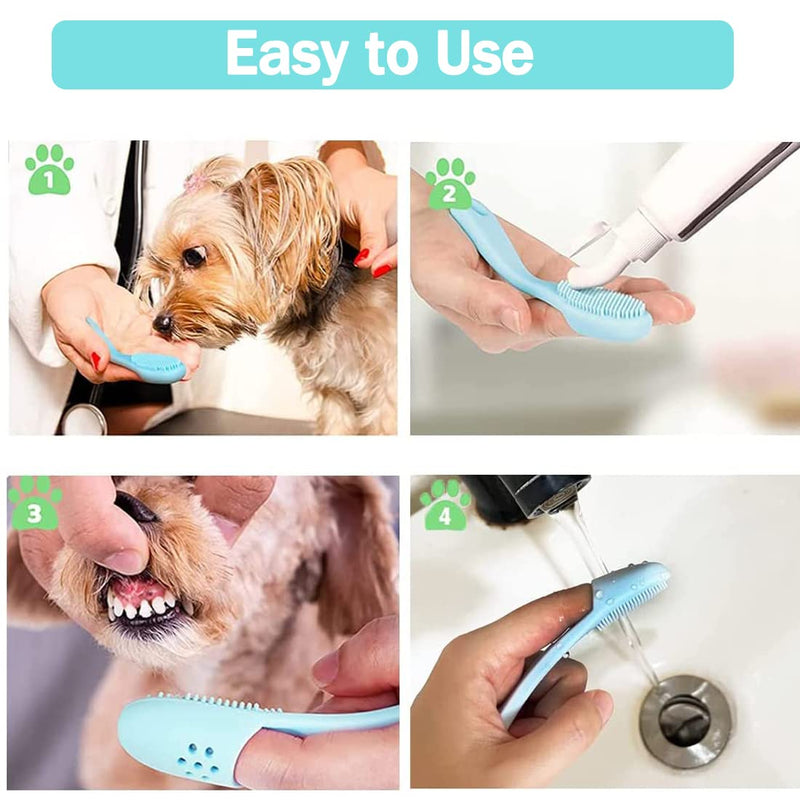 Dog Toothbrush, Dog Toothbrush Fingerling, Silicone Pet Toothbrush, Anti-Plaque Finger Toothbrush for Small Dogs, Cats, Dental Care (Pack of 6) - PawsPlanet Australia