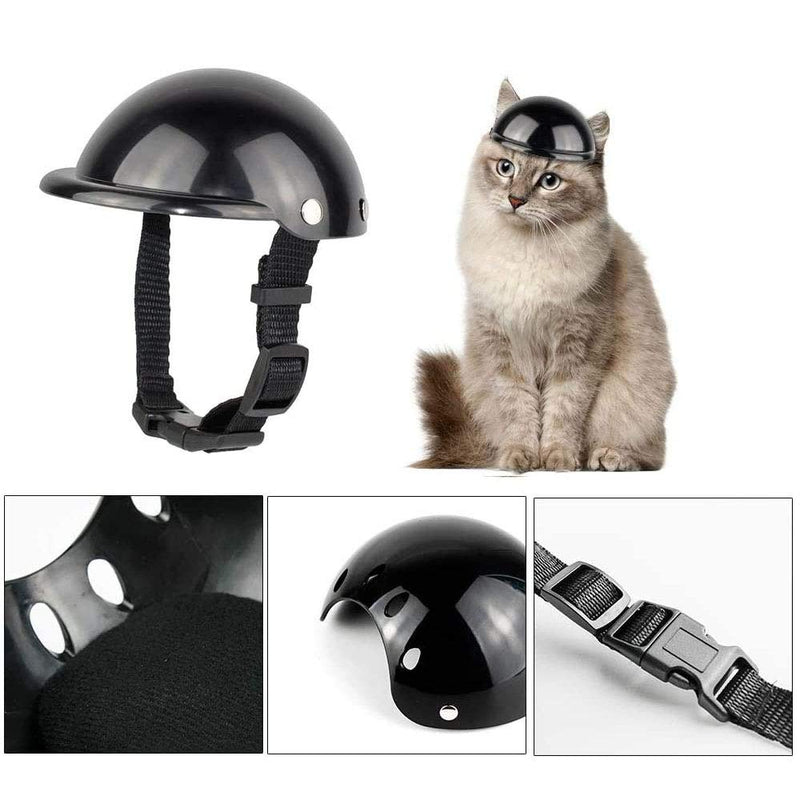 Lepidi Dog Helmets for Motorcycles, Pet Helmet, Bicycle Helmet Cap for Cats, Motorcycles Doggie Hat, Universal Plastic Adjustable Dog Motorcycle Helmet for Medium-sized Dogs, Small Dogs, Cats (Black) - PawsPlanet Australia