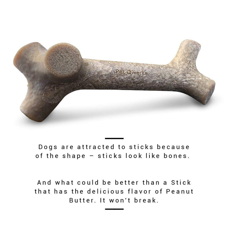 [Australia] - Pet Qwerks BarkBone Stick - For Aggressive Chewers Peanut Butter Large 