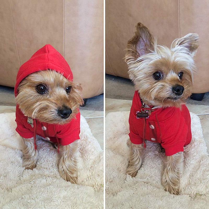 [Australia] - Namsan Pet Sweatshirt Warm Hooded Dog Coat Cat Sweaters with Pocket #5 chest: 20" Red 