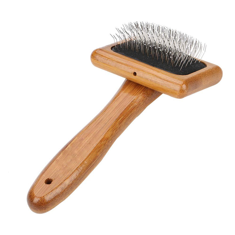 Oumefar Healthy Bamboo Dog Hair Comb Eco-Friendly Pet Wooden Brush Massage Grooming Slicker Brush with Rounded Bristles(Charged) Charged - PawsPlanet Australia