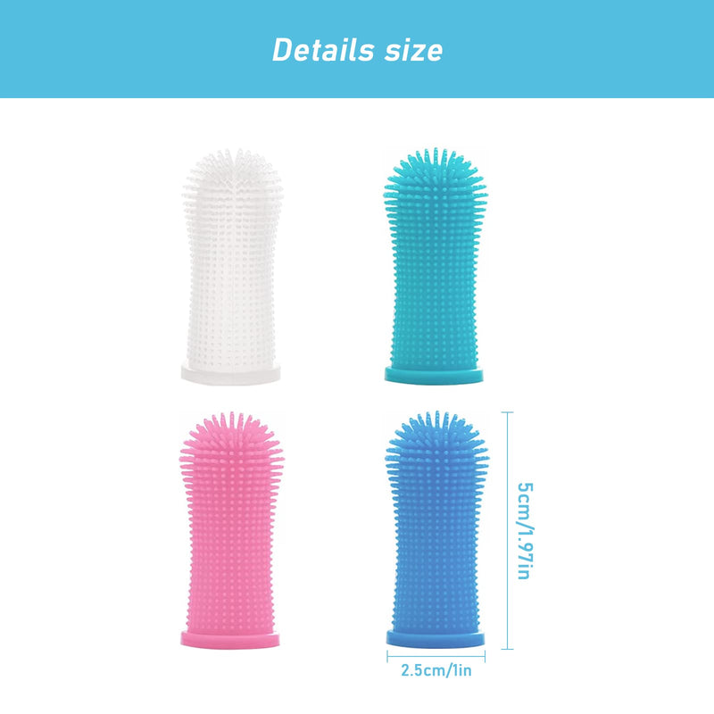 Dog Toothbrush, Pack of 16 Finger Cots Dog Dental Care Anti-Plaque Finger Dog Silicone Finger Toothbrushes for Dogs Cats Dental Care - PawsPlanet Australia