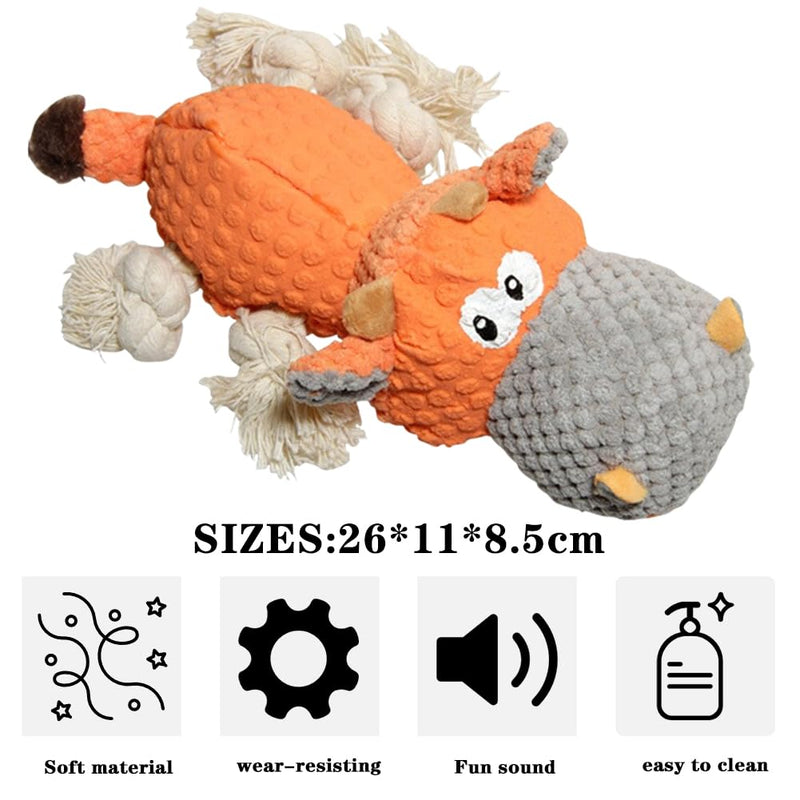 DASIAUTOEM Dog Toys, Cuddly Toy Dog Hippo Orange Dog Toy with Sounds for Puppies and Dogs of All Sizes - PawsPlanet Australia